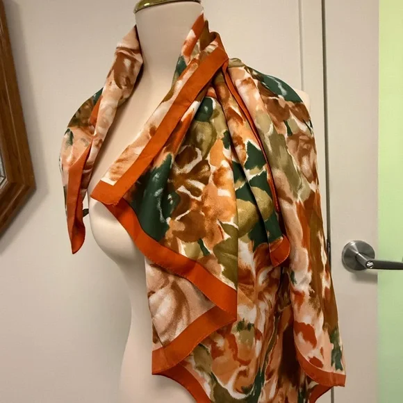 Vintage Art of the Scarf Floral Silk Scarf - Picture 9 of 12